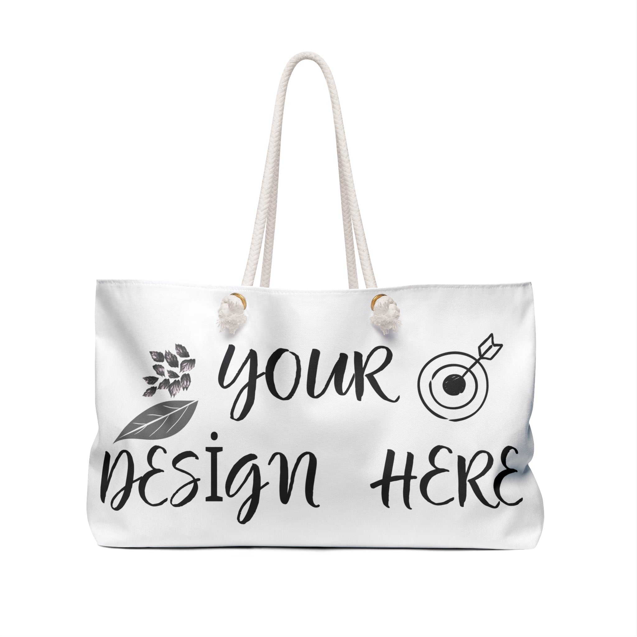 Customizable Weekender Bag Spun Polyester Tote Rope Handles 24x13