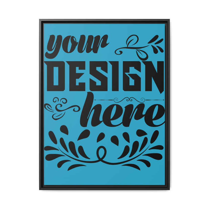 Customizable Framed Matte Canvas Print with Pinewood Frame Sawtooth Hanger