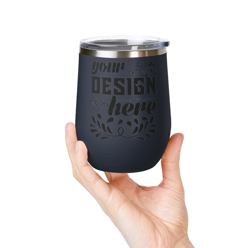Customizable Polar Camel 12oz Stainless Steel Wine Tumbler Cup Lid