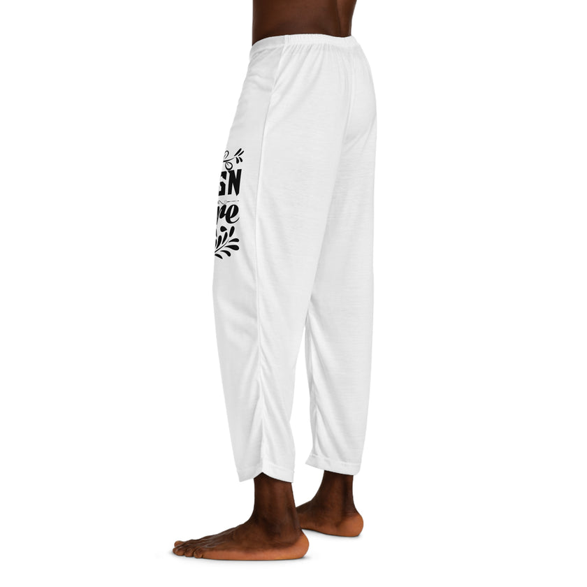 Customizable Men’s Lightweight Relaxed Fit Polyester Pajama Pants AOP