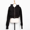 Nameria Stylish Zip Up Cropped Hoodie Terry Cotton
