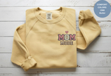 Unisex Garment-Dyed Sweatshirt with Mom Mode Embroidery
