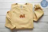 Unisex Garment-Dyed Sweatshirt with Cozy Cabin Embroidery