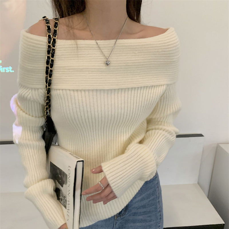 Nameria Off Shoulder Rib Knit Sweater