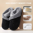 Women’s Fuzzy Memory Foam House Slippers – Indoor Outdoor Cozy Knit Slip-On with Plush Lining & Anti-Skid Rubber Sole