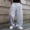 Nameria Loose Straight Leg Sweatpants with Drawstring Light Gray