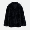 Nameria Faux Fur Mid Length Coat Extended Collar