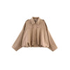 Nameria Suede Textured Lapel Bomber Jacket