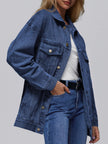 Nameria Womens Oversized Denim Jacket Long Sleeve