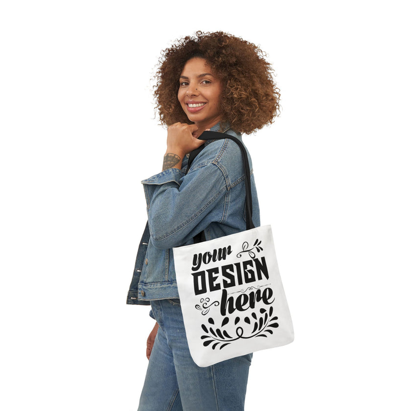 Customizable Canvas Tote Bag With 5 Color Strap Options All Over Print