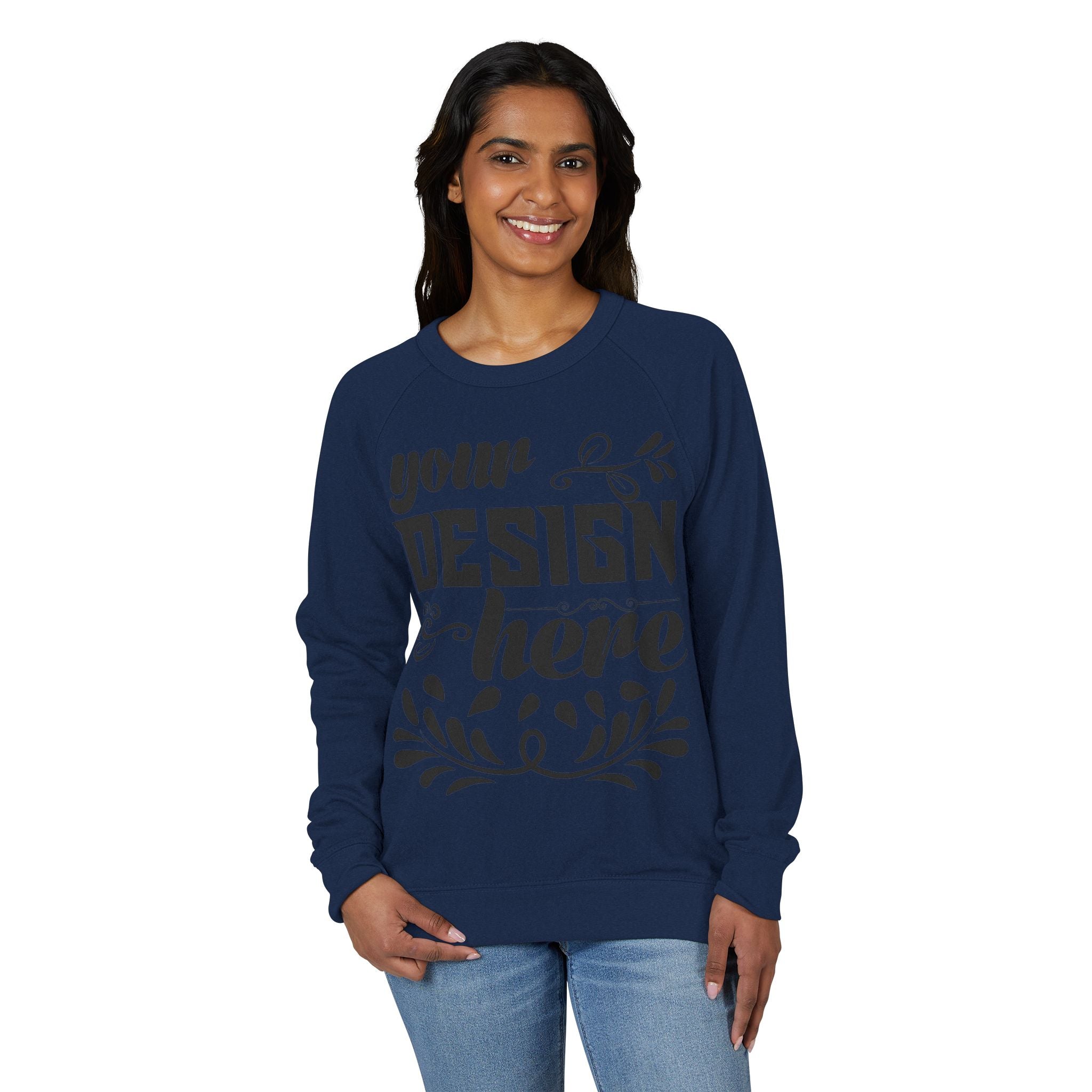 Customizable Lane Seven LS18004 Unisex French Terry Raglan Crewneck