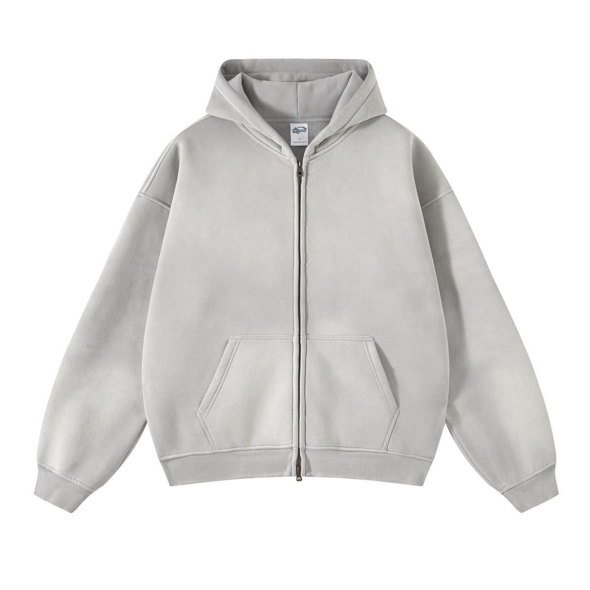 Nameria Unisex Retro Fleece Lined Hooded Zip Sweatshirt