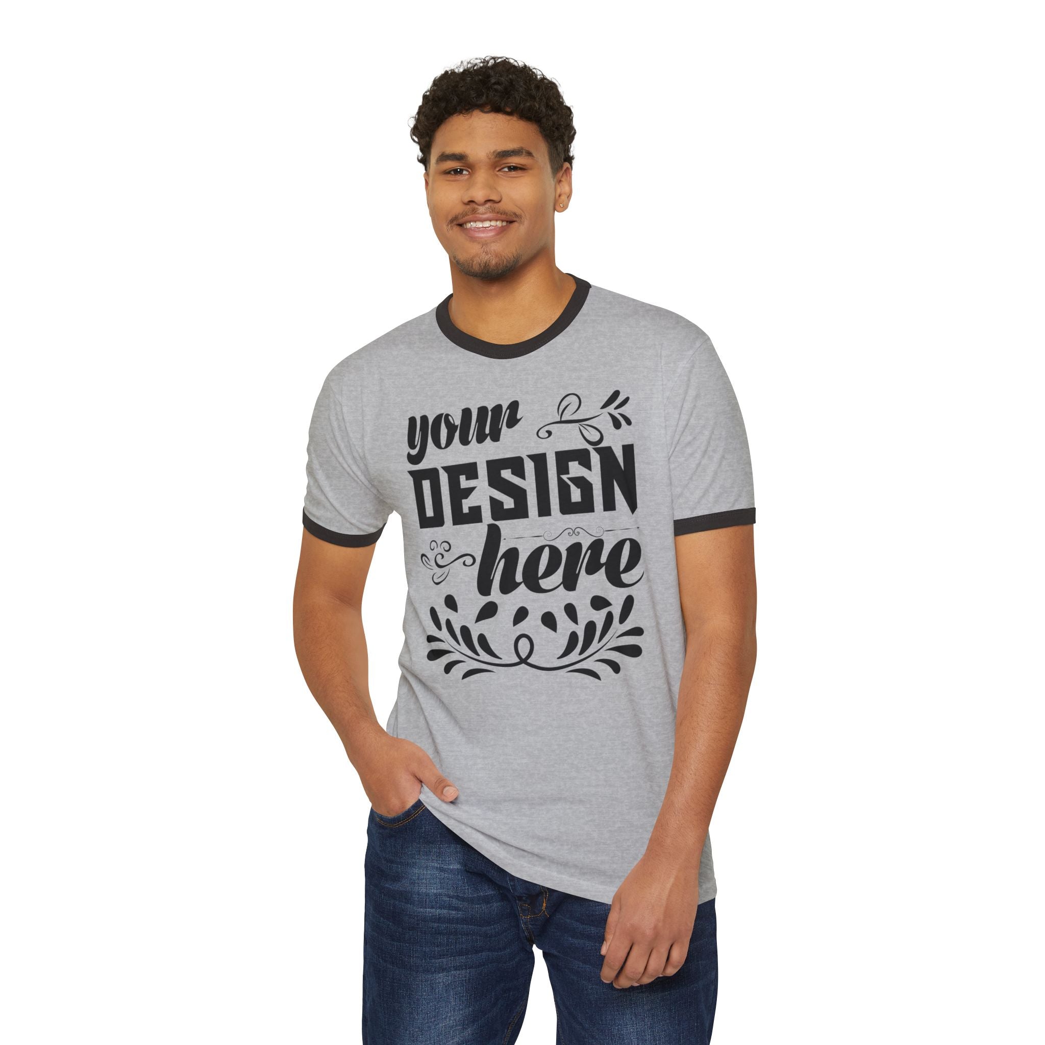 Customizable Next Level 3604 Unisex Cotton Ringer T-Shirt Classic