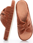 Slippers for Women Memory Foam House Bedroom Corduroy Bow Crossbands Slipper Shoes Comfy Trendy Gift Slippers