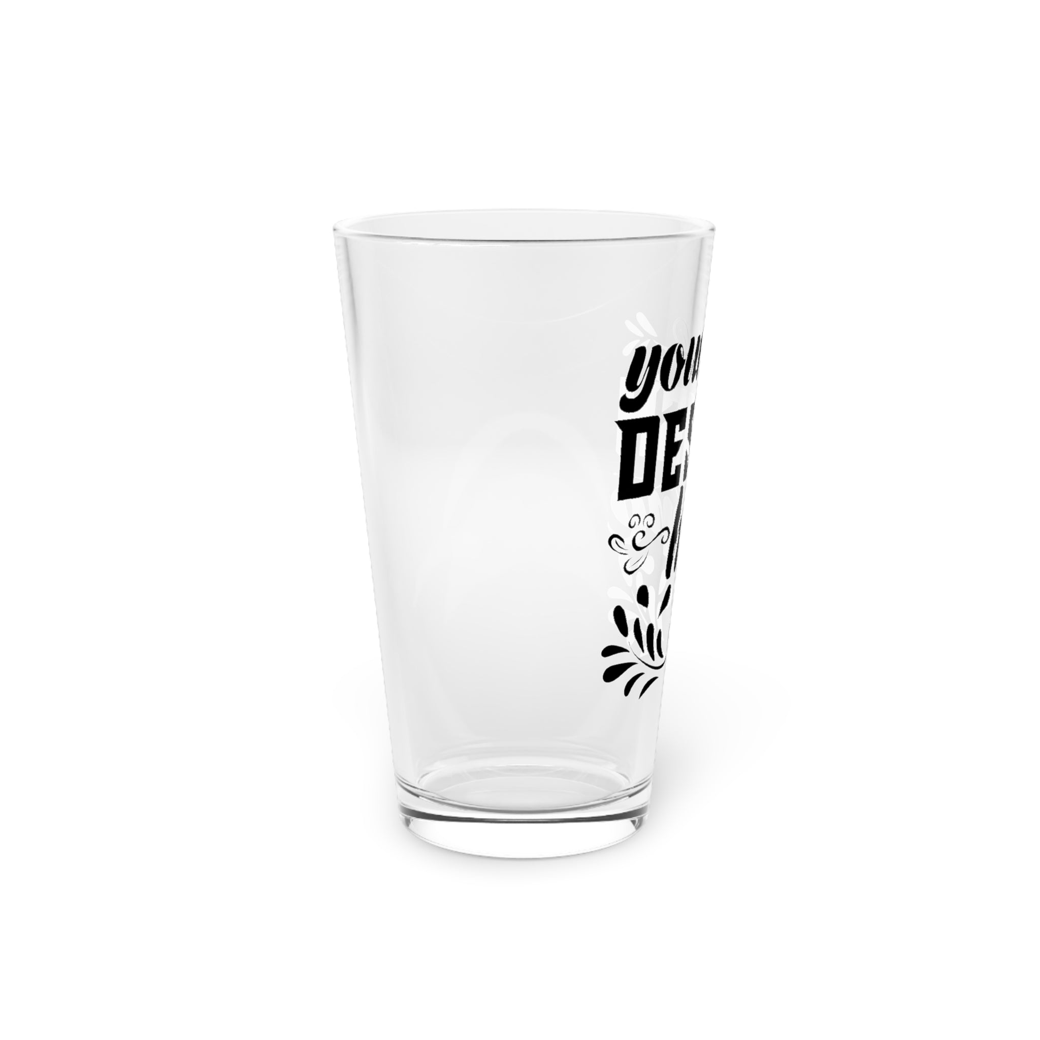 Customizable 16oz Tempered Glass Pint Glass with Custom Inkjet Print