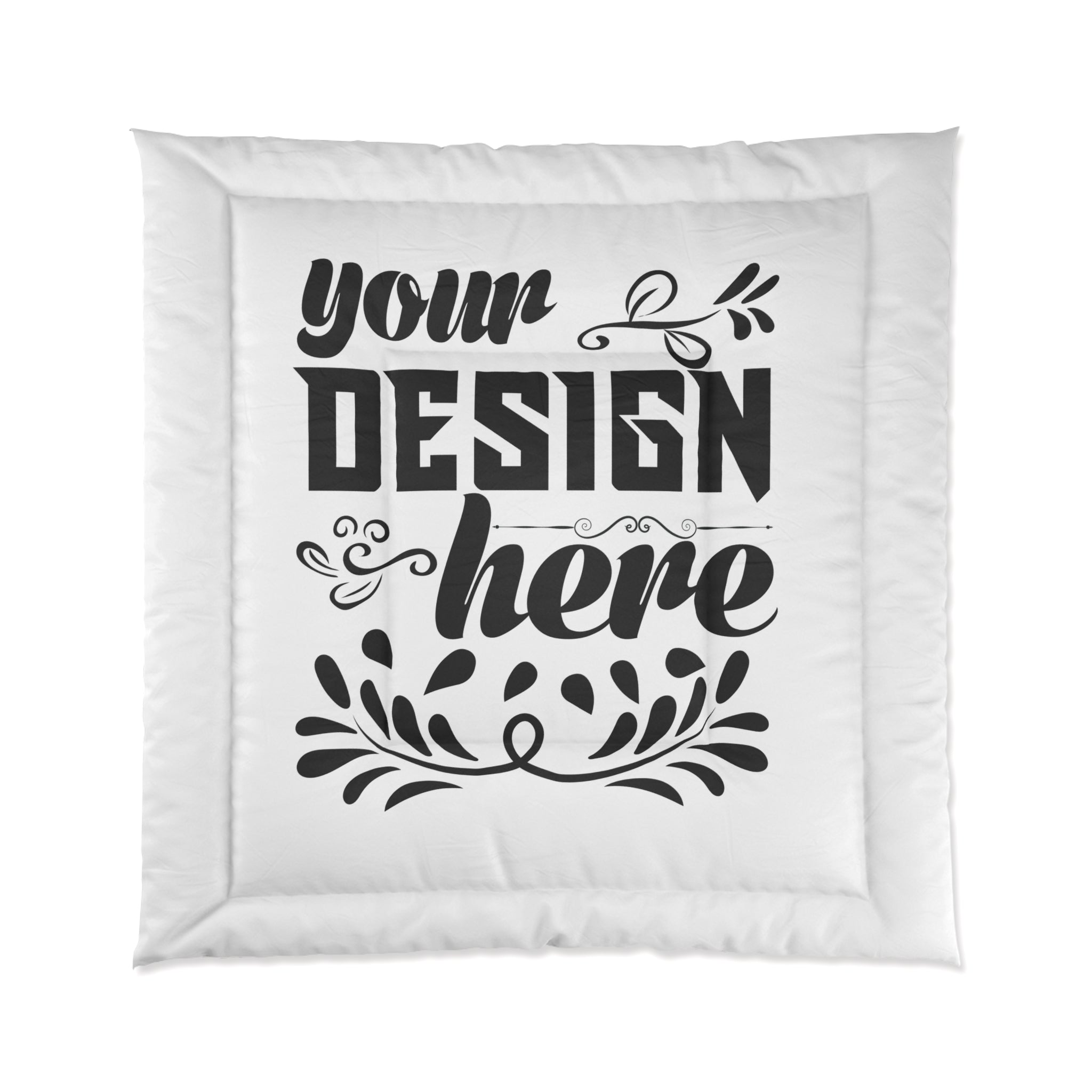 Customizable Polyester Comforter with Quilted Pattern and Bright White Back