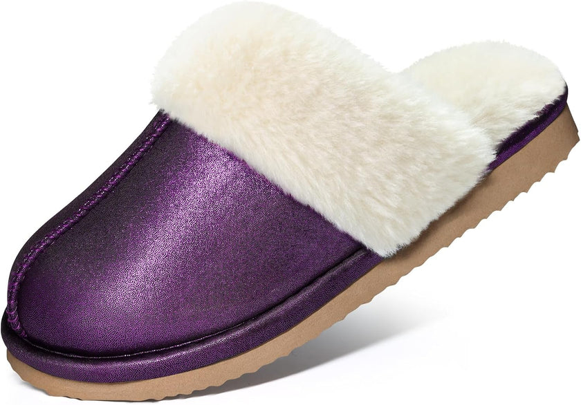 Women’s Cozy Memory Foam Winter House Slippers – Plush Lined Indoor Outdoor Slip-On