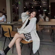 Nameria Womens Loose Fit Long Sleeve Knitted Cardigan Mid-length