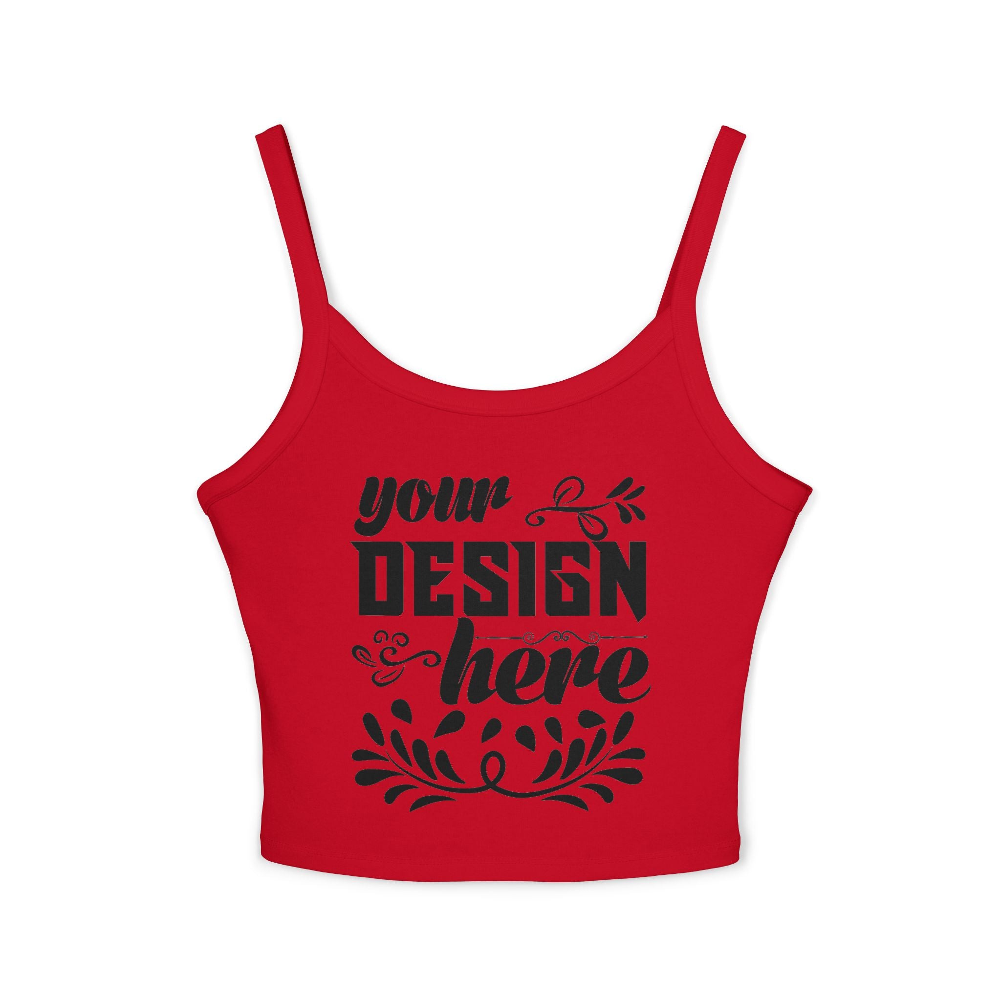 Customizable Bella+Canvas 1012 Womens Spaghetti Strap Tank Top Mid Length Fit