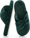 Slippers for Women Memory Foam House Bedroom Corduroy Bow Crossbands Slipper Shoes Comfy Trendy Gift Slippers