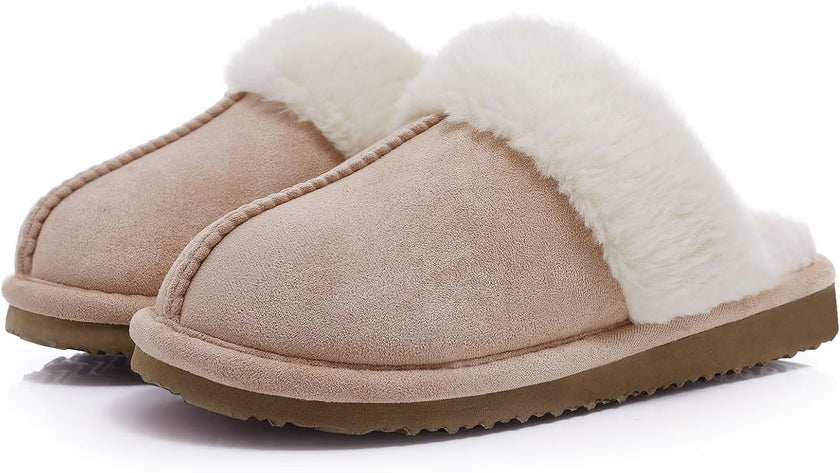 Women’s Cozy Memory Foam Winter House Slippers – Plush Lined Indoor Outdoor Slip-On