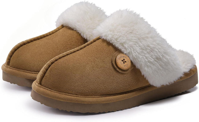 Women’s Cozy Memory Foam Winter House Slippers – Plush Lined Indoor Outdoor Slip-On