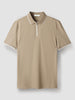 Nameria Mens Slim Fit Half Zip Polo Short Sleeve Cotton Blend