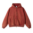 Nameria Unisex Retro Fleece Lined Hooded Zip Sweatshirt