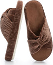 Slippers for Women Memory Foam House Bedroom Corduroy Bow Crossbands Slipper Shoes Comfy Trendy Gift Slippers