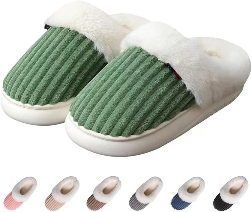 Women’s Ultra-Fuzzy Winter Slippers – Soft Plush Indoor & Outdoor Memory Foam House Shoes | Cozy Warm Slip-On Comfort