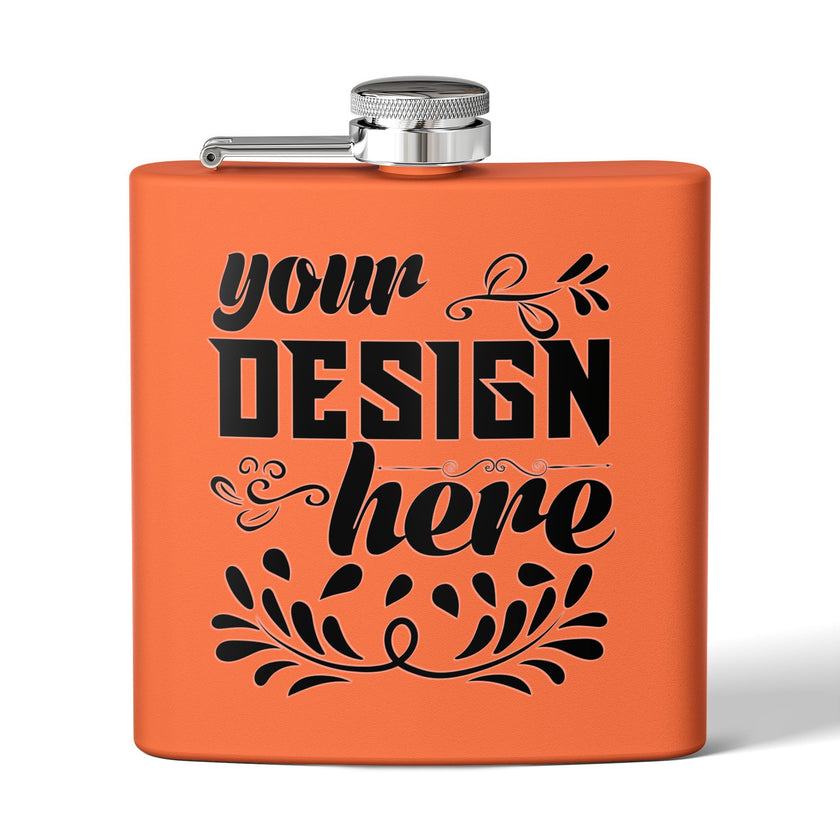 Customizable Polar Camel 6oz Stainless Steel Flask with UV DTF Print