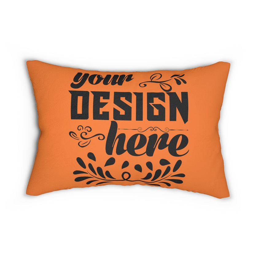 Customizable Spun Polyester Lumbar Pillow with Double Sided Print Case