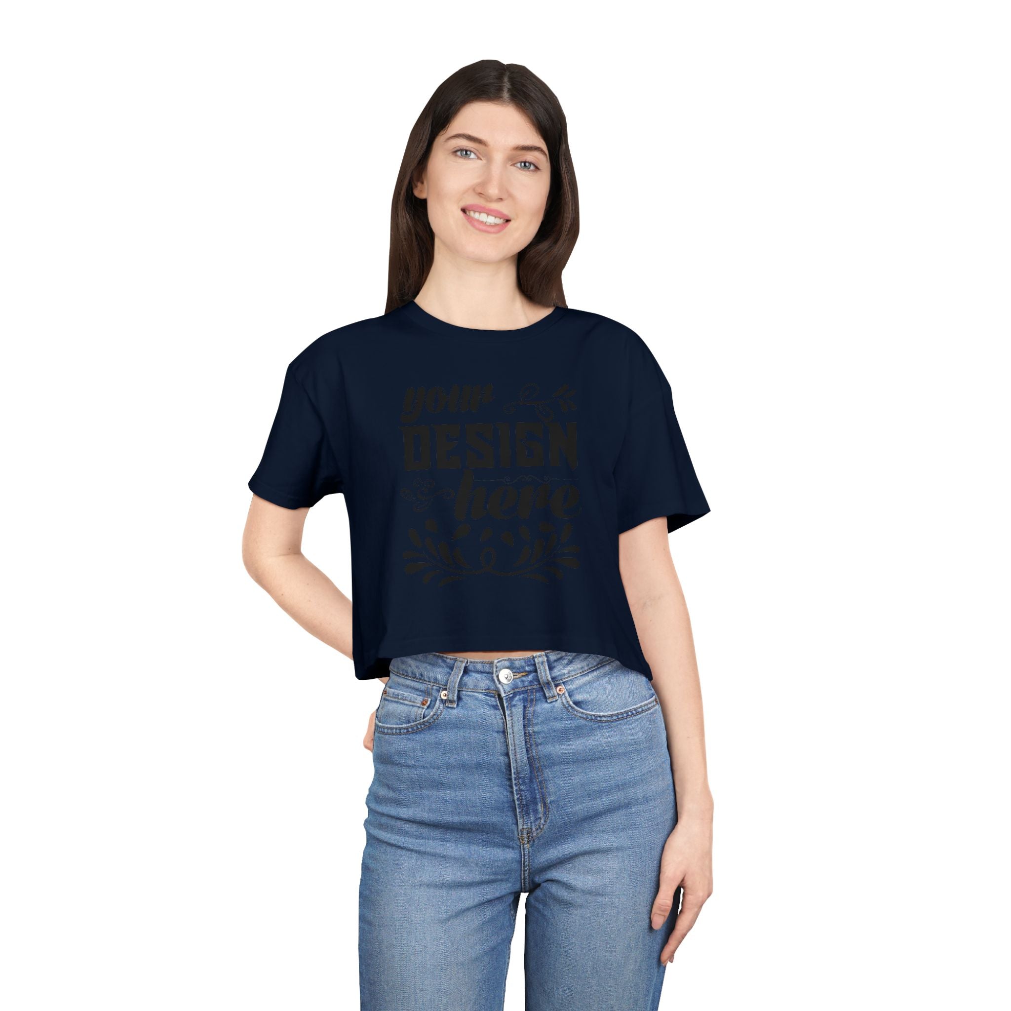 Customizable AS Colour 4062 Womens Crop Tee Dropped Shoulder