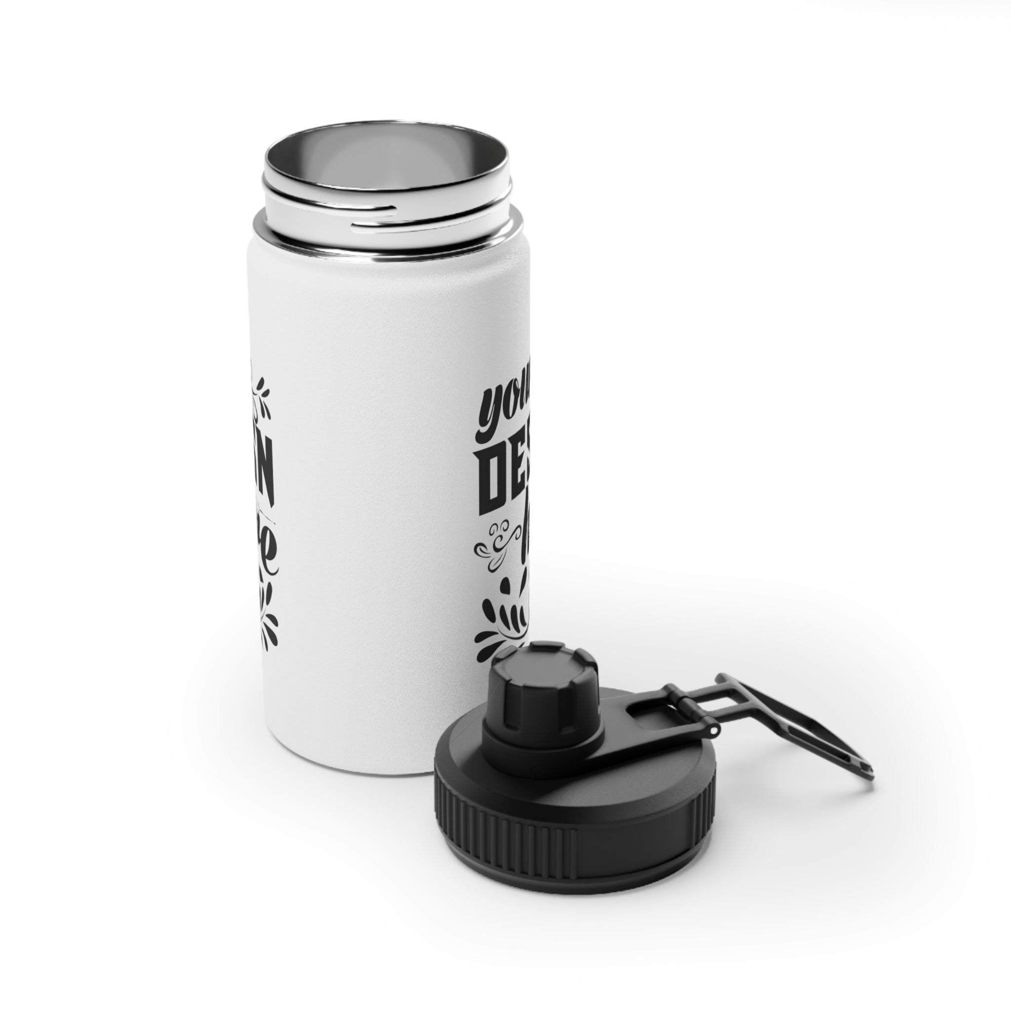 Customizable Stainless Steel Water Bottle with Sports Lid in Three Sizes