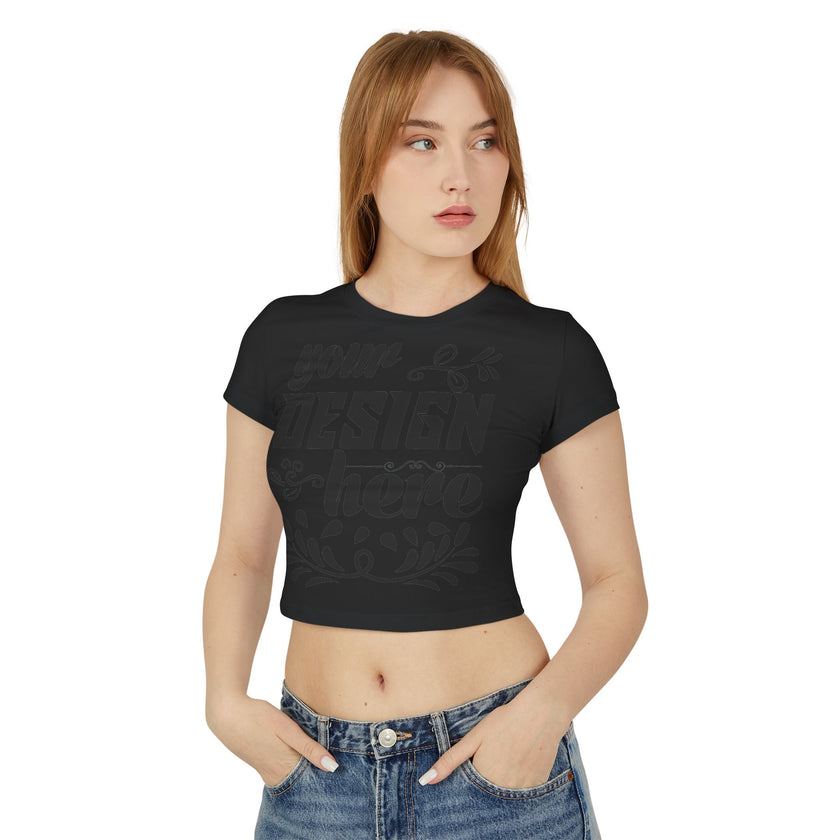 Customizable Womens Baby Tee Organic Cotton Slim Fit T Shirt