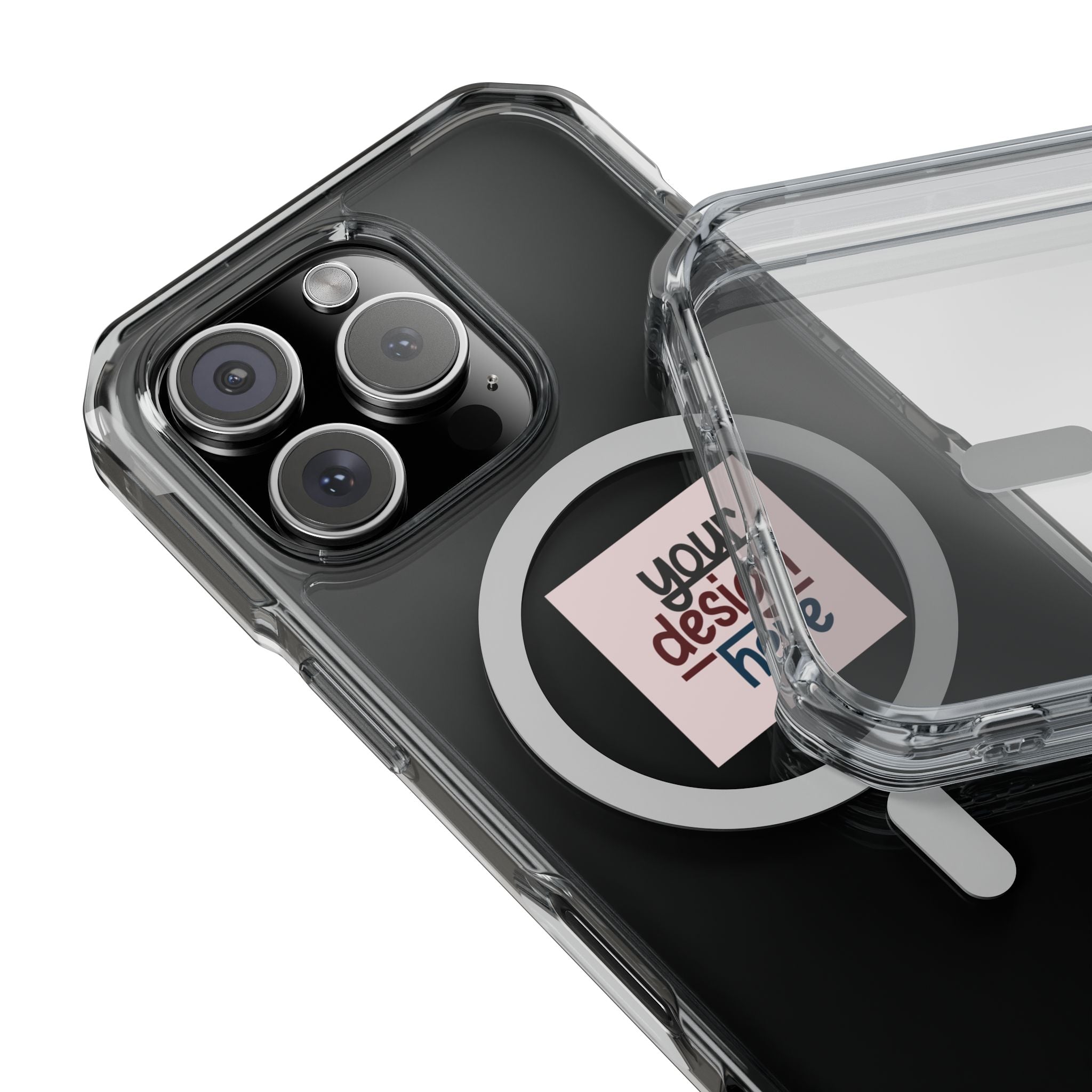 Customizable Magnetic Clear Impact Case With Air Cushioned Bumper Corners