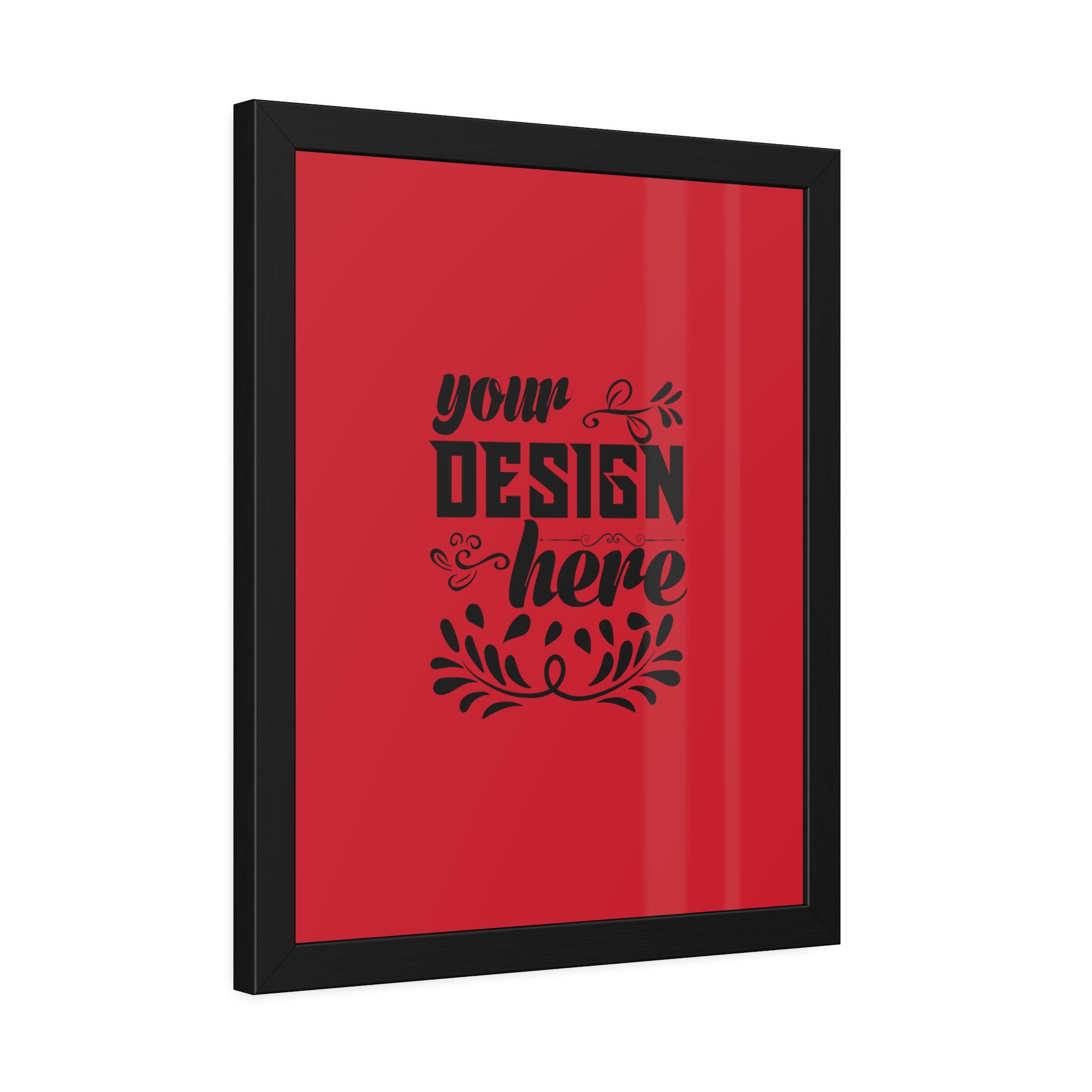 Customizable Framed Paper Poster with Matte Black Pinewood Frame Plexiglass