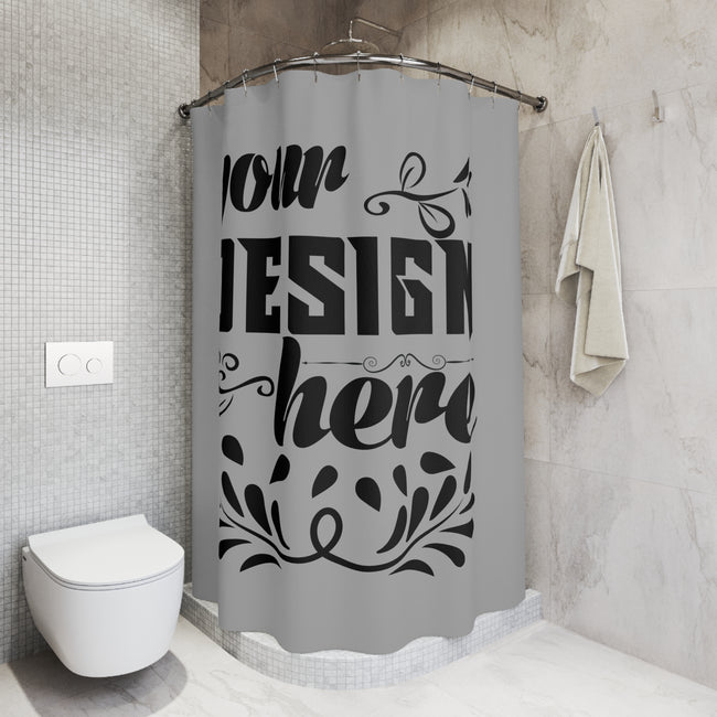 Customizable Polyester Shower Curtain with One Sided Print and Buttonholes