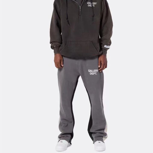Nameria Men’s Splatter Ink Patchwork Flared Sweatpants