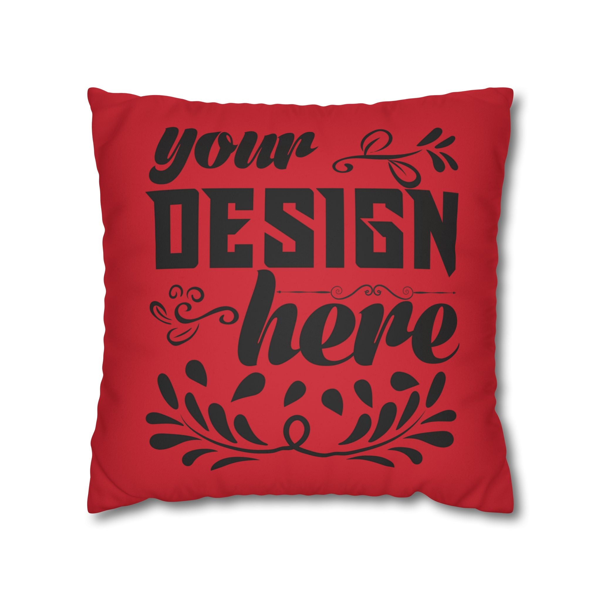 Customizable Faux Suede Square Pillowcase with Concealed Zipper Closure