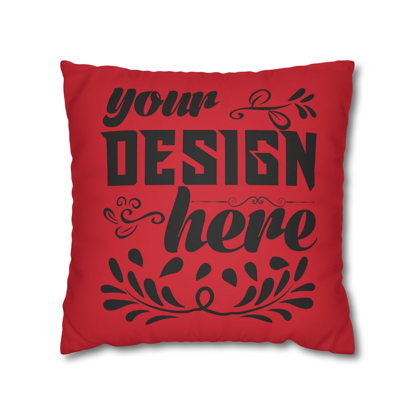 Customizable Faux Suede Square Pillowcase with Concealed Zipper Closure