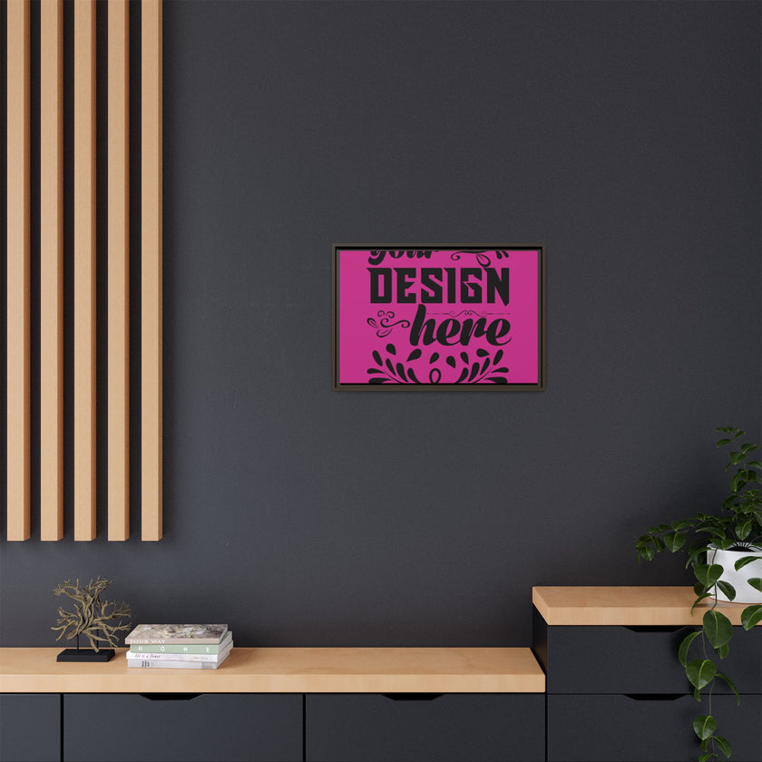 Customizable Framed Matte Canvas Print with Pinewood Frame Sawtooth Hanger