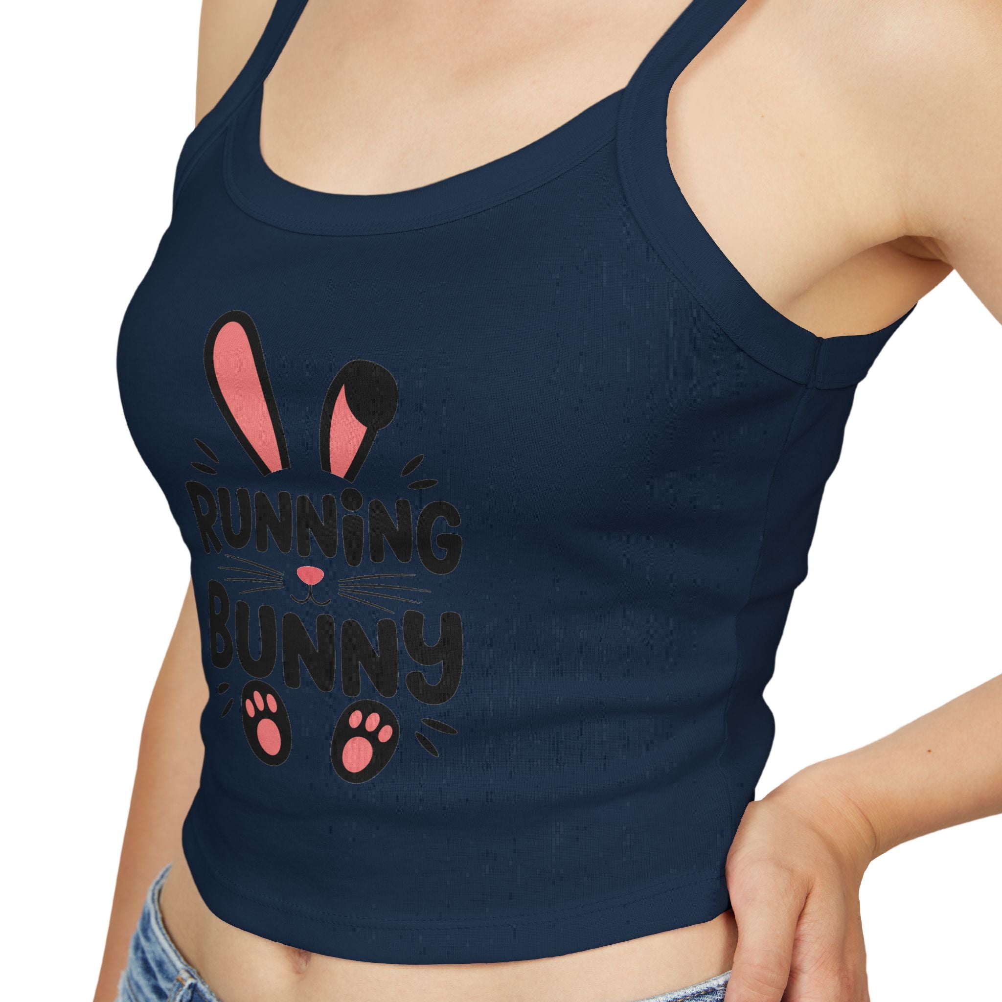 Bella+Canvas 1012 Spaghetti Strap Tank Top Running Bunny Graphic Print