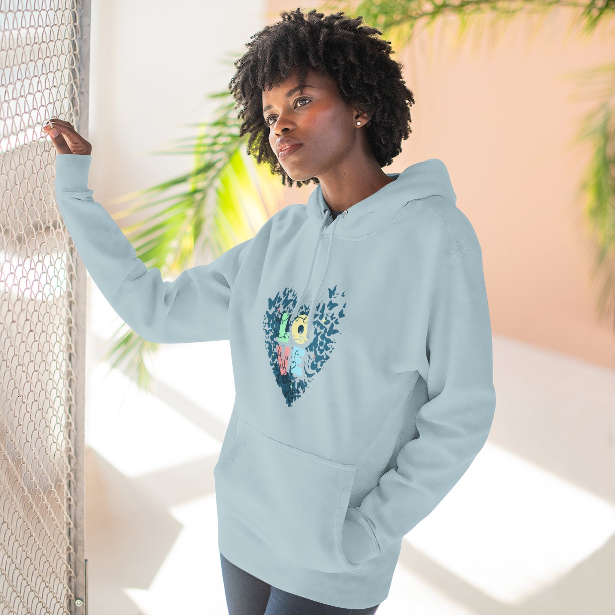 Lane Seven LS14001 Unisex  Fleece Hoodie | Butterfly Love Graphic Print