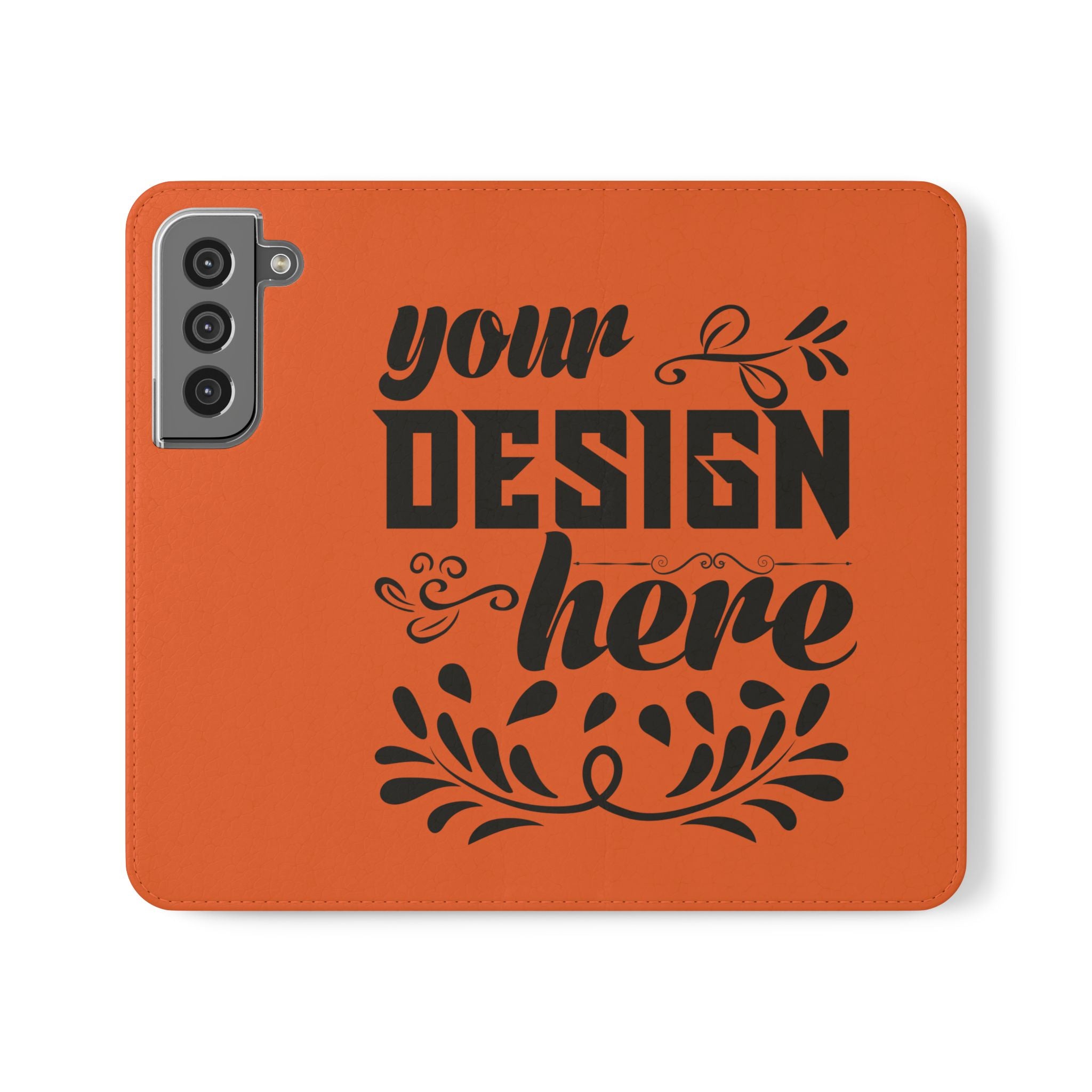 Customizable Flip Folio Phone Case With Card Slots Stand And Elastic Strap