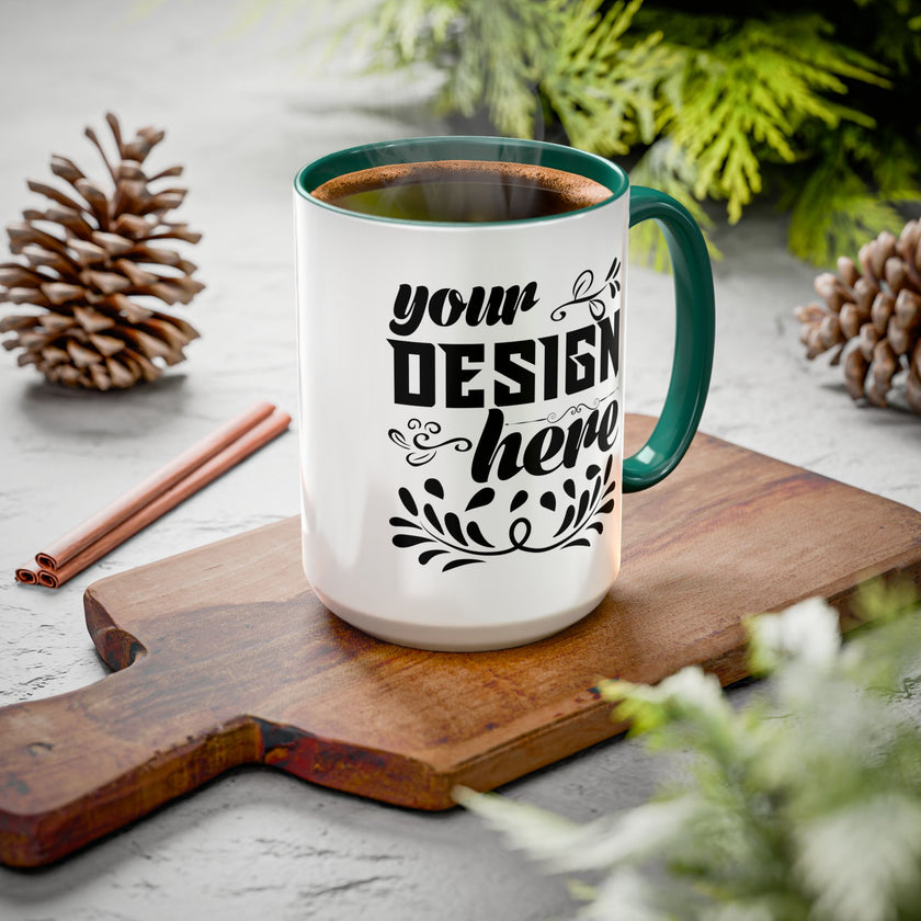 Customizable Glossy Ceramic Accent Mug 11oz and 15oz