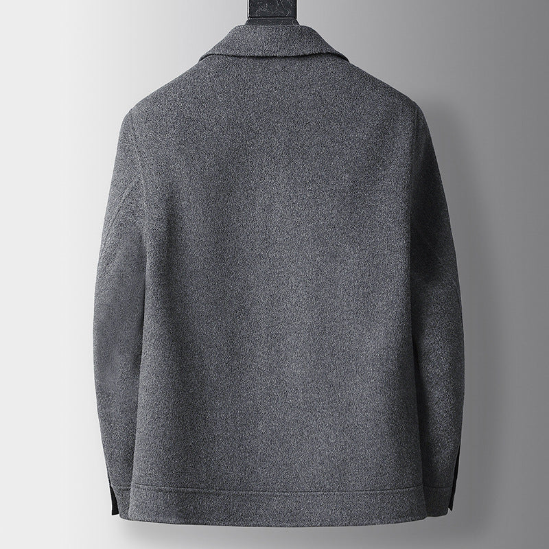 Nameria Mens Wool Jacket Coat Lapel Zip Tailored Fit