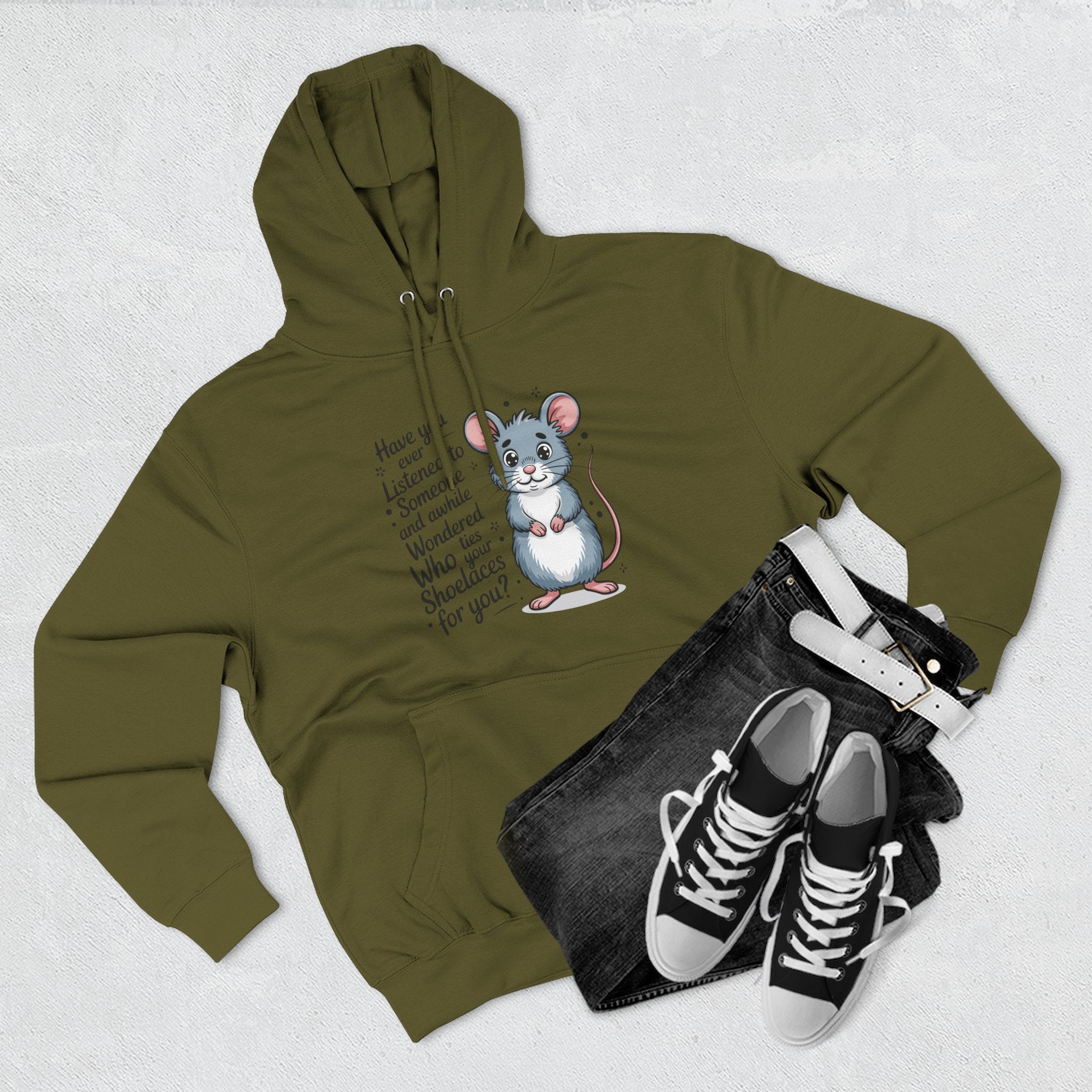Lane Seven LS14001 Fleece Hoodie | Mouse Graphic Print