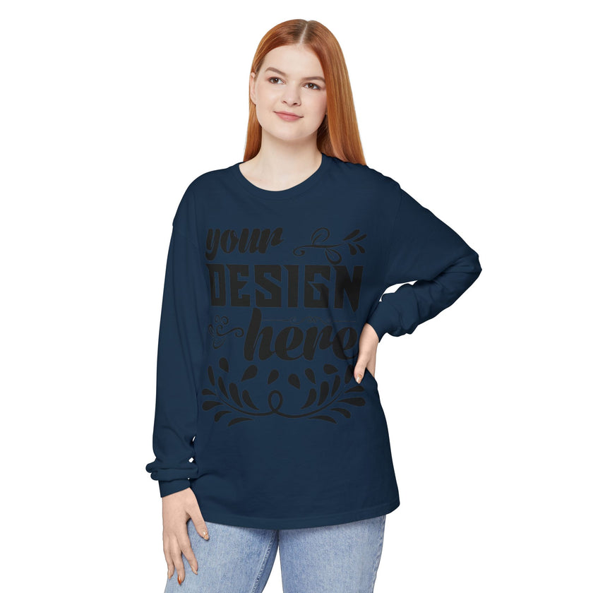 Customizable Comfort Colors 6014 Unisex Garment Dyed Long Sleeve T Shirt