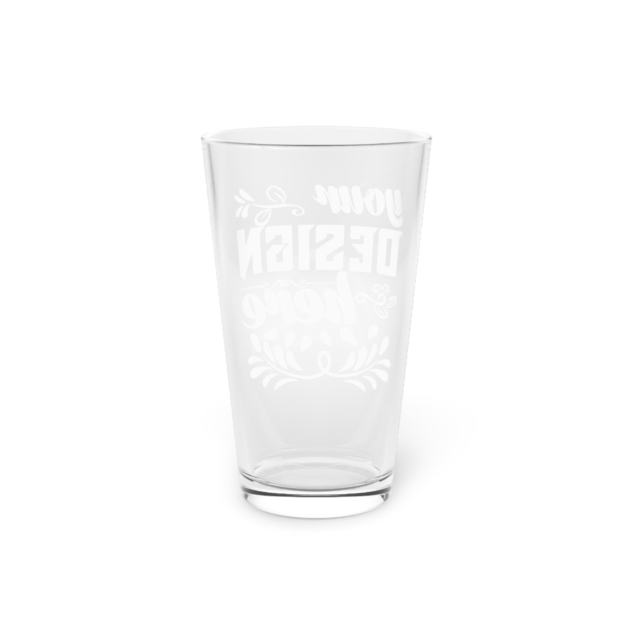 Customizable 16oz Tempered Glass Pint Glass with Custom Inkjet Print